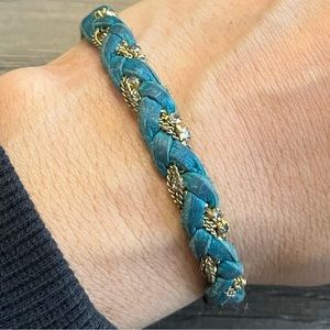 Sogoli Leather Braided Bracelet with Swarovski Crystals